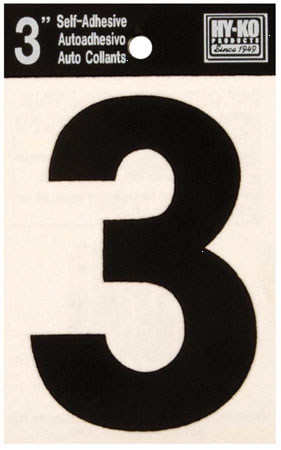 (image for) Number 3"#3 Die-Cut Blk Vinyl