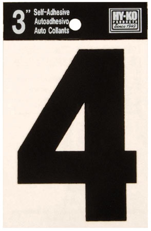 (image for) Number 3"#4 Die-Cut Blk Vinyl