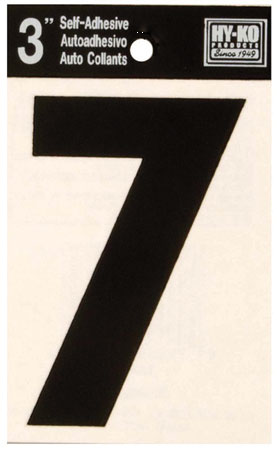 (image for) Number 3"#7 Die-Cut Blk Vinyl