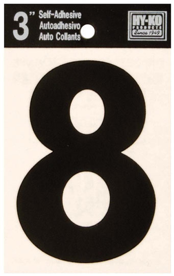 (image for) Number 3"#8 Die-Cut Blk Vinyl