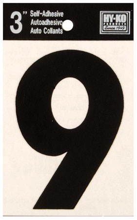 (image for) Number 3"#9 Die-Cut Blk Vinyl