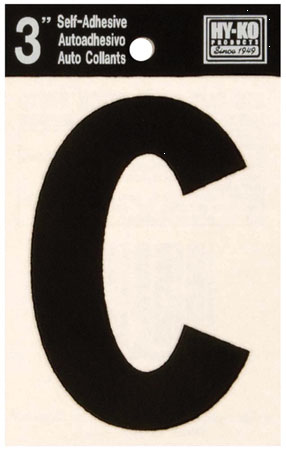 (image for) Letter 3"'C'Die-Cut Blk Vinyl