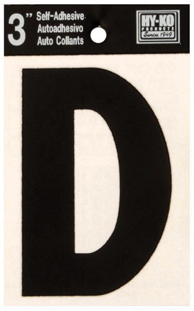 (image for) Letter 3"'D'Die-Cut Blk Vinyl