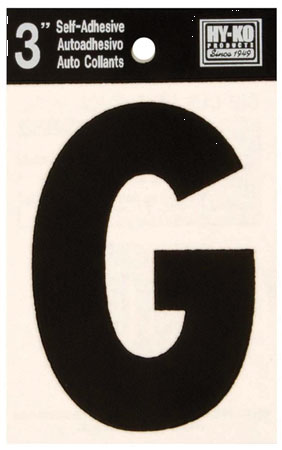 (image for) Letter 3"'G'Die-Cut Blk Vinyl