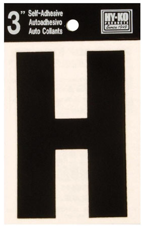 (image for) Letter 3"'H'Die-Cut Blk Vinyl