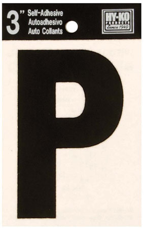 (image for) Letter 3"'P'Die-Cut Blk Vinyl