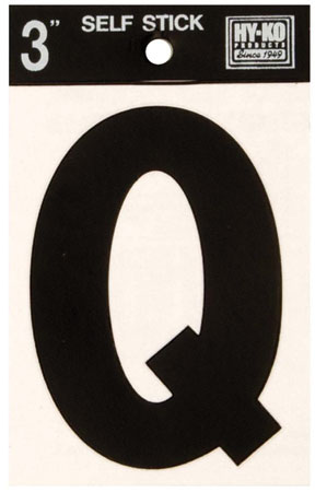 (image for) Letter 3"'Q'Die-Cut Blk Vinl