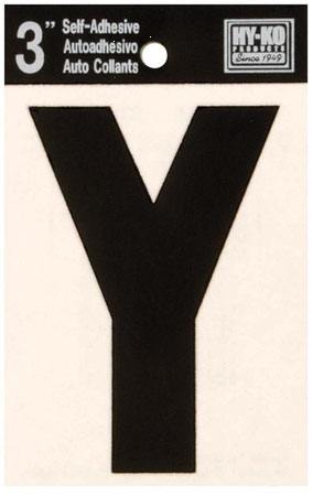 (image for) Letter 3"'Y'Die-Cut Blk Vinyl