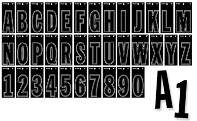 (image for) Letters Numbers 2" Die Cut Blk