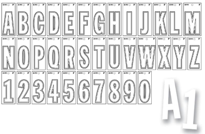 (image for) Letters Numbers 3" Die Cut Wht