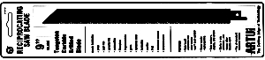 (image for) Recip Blade 9" Tung/Carbide